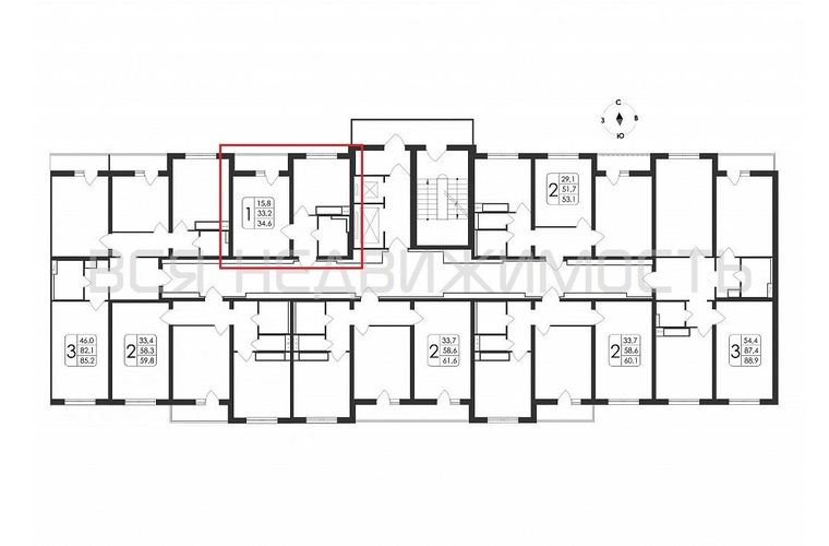 1-комнатная квартира, 34.6кв.м - изображение 1
