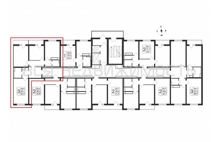 3-комнатная квартира, 85.2кв.м - изображение 1