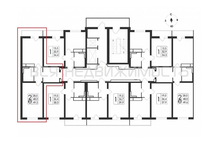 1-комнатная квартира, 49.5кв.м - изображение 1