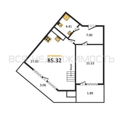 1-комнатная квартира, 85.32кв.м 1-комнатная квартира, 85.32кв.м - изображение 1