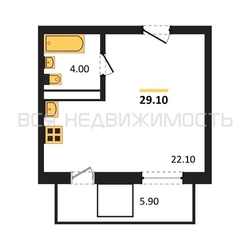 квартира-студия, 29,1кв.м. квартира-студия, 29,1кв.м. - изображение 1