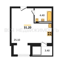 квартира-студия, 31,2кв.м. квартира-студия, 31,2кв.м. - изображение 1