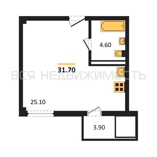 квартира-студия, 31,7кв.м. - изображение 0