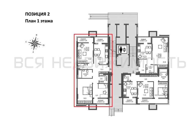 3-комнатная квартира, 79.03кв.м - изображение 1