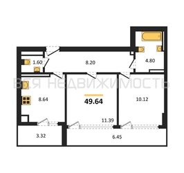 2-комнатная квартира, 49.64кв.м - изображение 1