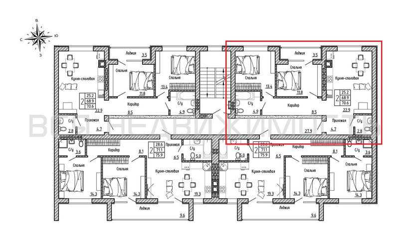 2-комнатная квартира, 70.6кв.м - изображение 1
