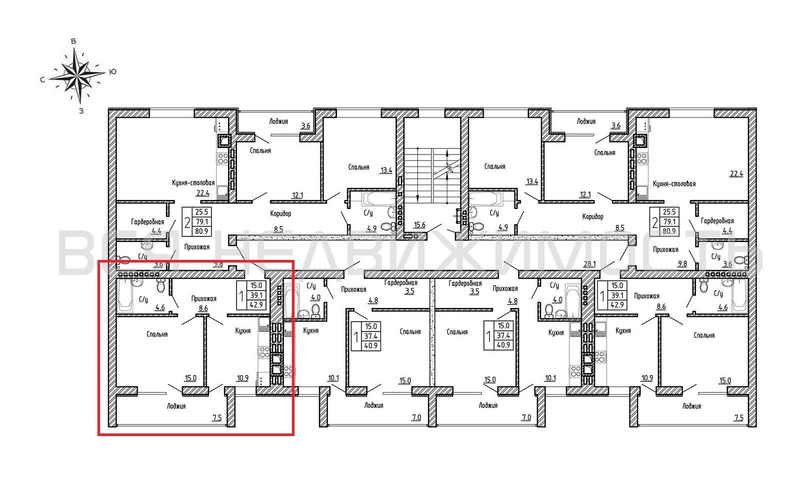 1-комнатная квартира, 42.9кв.м - изображение 1