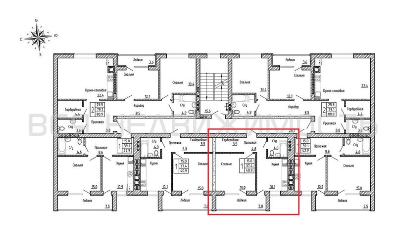 1-комнатная квартира, 40.9кв.м - изображение 1