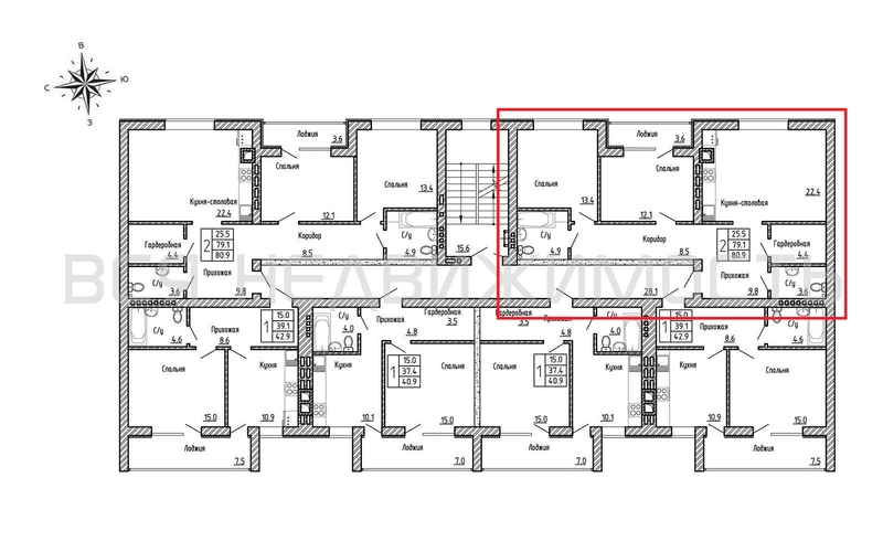 2-комнатная квартира, 80.9кв.м - изображение 1