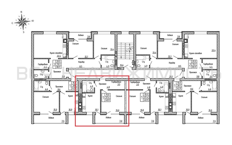1-комнатная квартира, 40.9кв.м - изображение 1