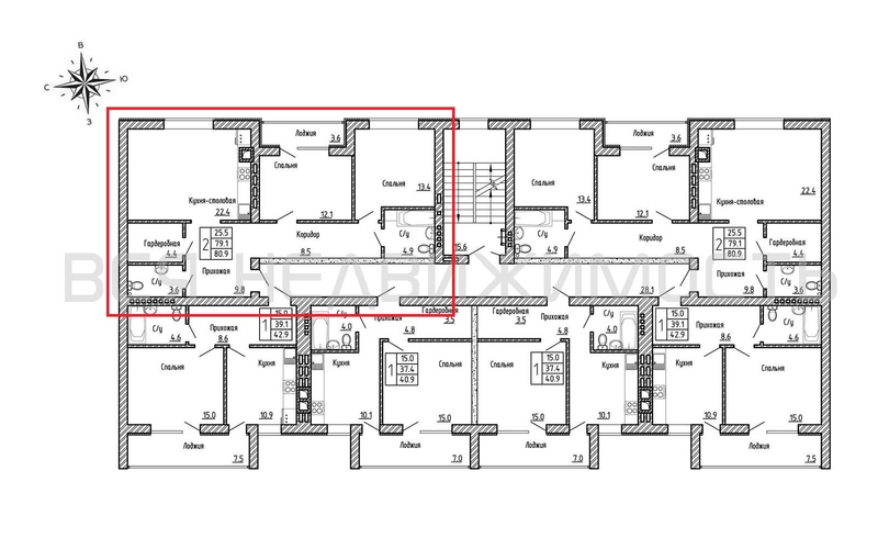 2-комнатная квартира, 80.9кв.м - изображение 1