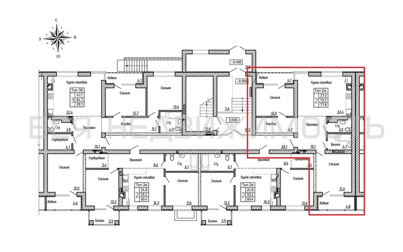 2-комнатная квартира, 77.8кв.м - изображение 1