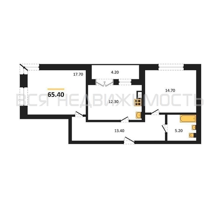 2-комнатная квартира, 65.4кв.м - изображение