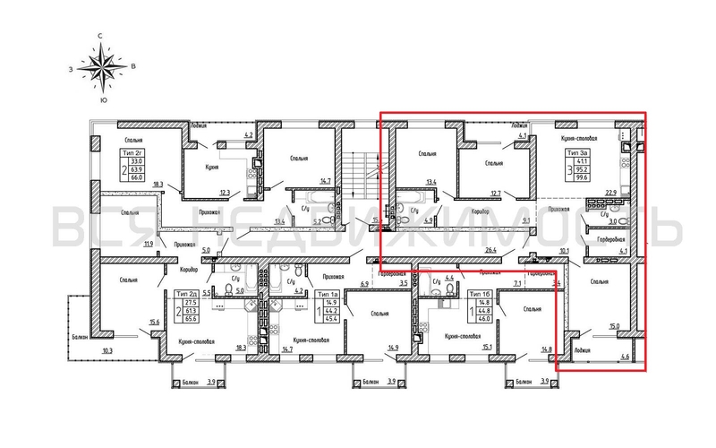 3-комнатная квартира, 99.6кв.м - изображение 1