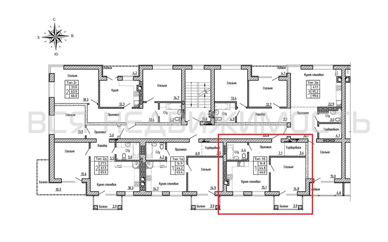 1-комнатная квартира, 46кв.м - изображение 1