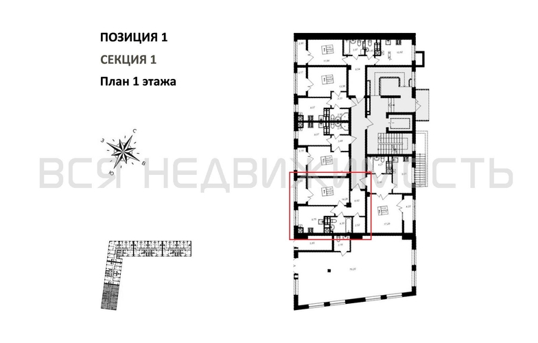 1-комнатная квартира, 40.4кв.м - изображение 1