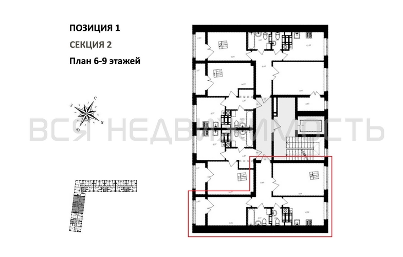 2-комнатная квартира, 56.93кв.м - изображение 1