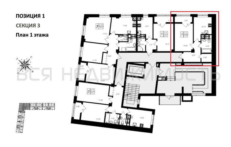 1-комнатная квартира, 40.89кв.м - изображение 1