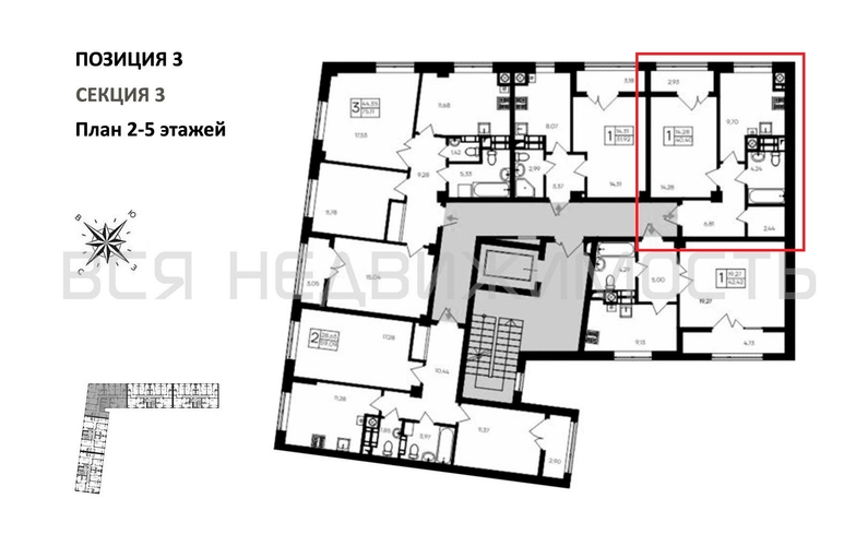 1-комнатная квартира, 40.4кв.м - изображение 1