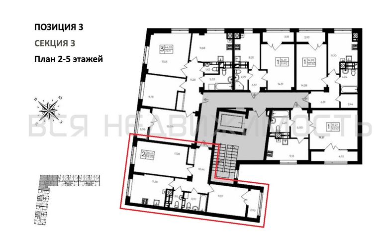 2-комнатная квартира, 59.09кв.м - изображение 1