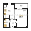 1-комнатная квартира, 31.5кв.м - изображение 1