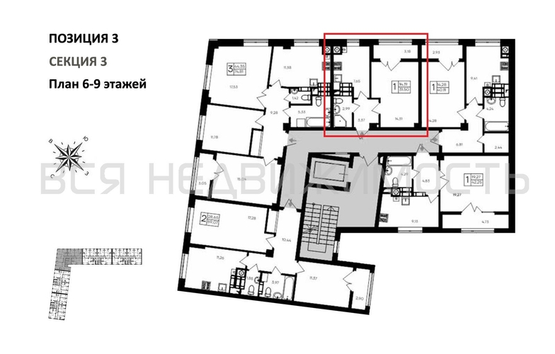 1-комнатная квартира, 31.5кв.м - изображение 1