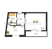 1-комнатная квартира, 42.25кв.м - изображение 1 1-комнатная квартира, 42.25кв.м - изображение 1