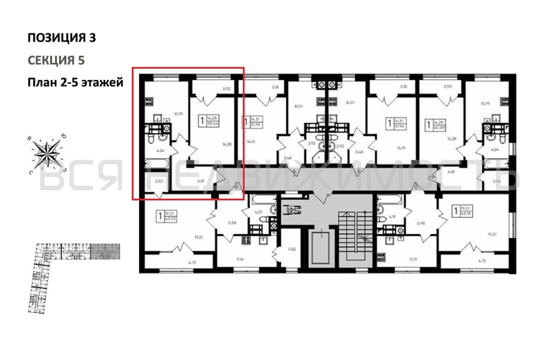 1-комнатная квартира, 38.44кв.м - изображение 1