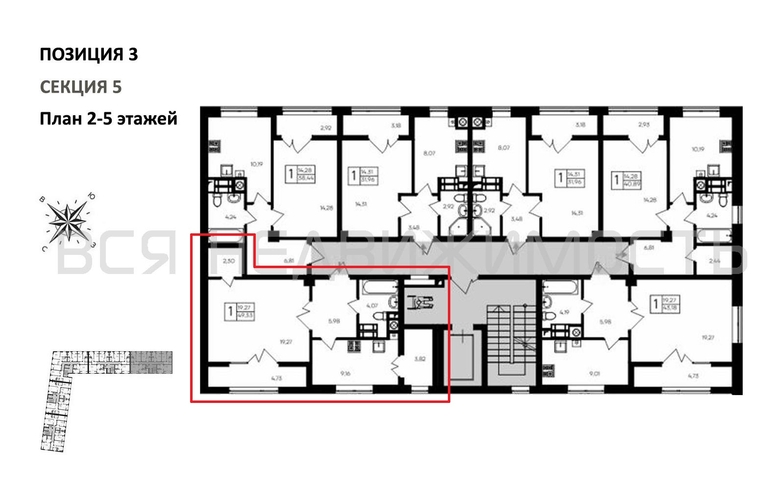 1-комнатная квартира, 49.33кв.м - изображение 1