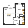 1-комнатная квартира, 31.96кв.м - изображение 1
