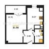 1-комнатная квартира, 31.96кв.м - изображение 1