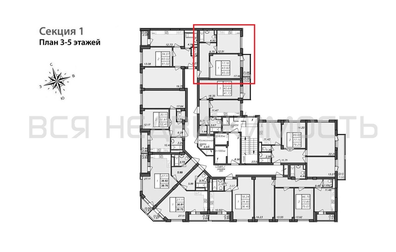 1-комнатная квартира, 45кв.м - изображение 1