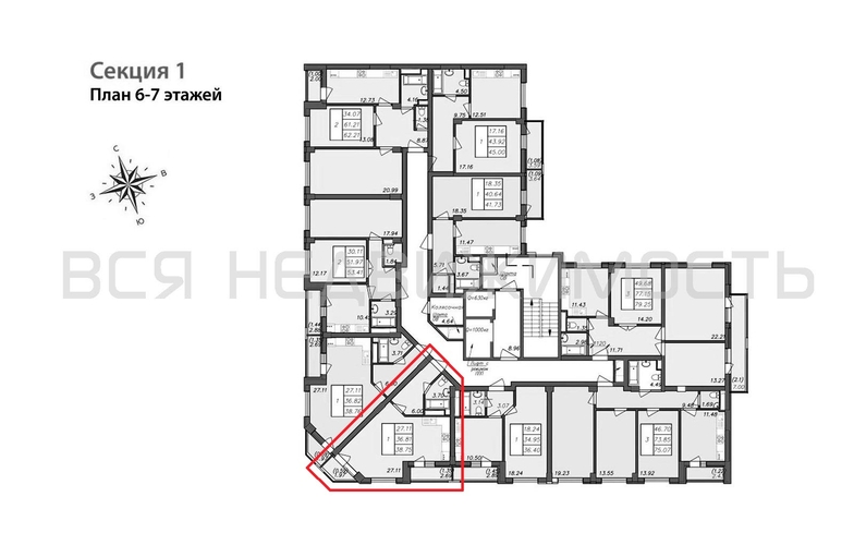 квартира-студия, 38,75кв.м. - изображение 1