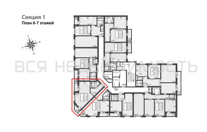 квартира-студия, 38,76кв.м. - изображение 1