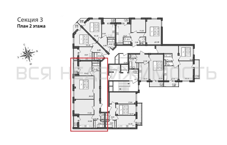 3-комнатная квартира, 91.95кв.м - изображение 1