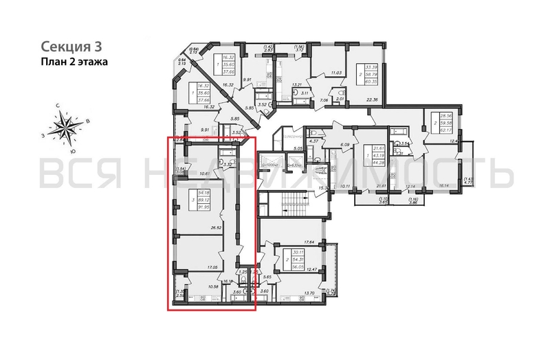 3-комнатная квартира, 91.95кв.м - изображение 1