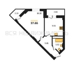 1-комнатная квартира, 37.66кв.м - изображение 1 1-комнатная квартира, 37.66кв.м - изображение 1