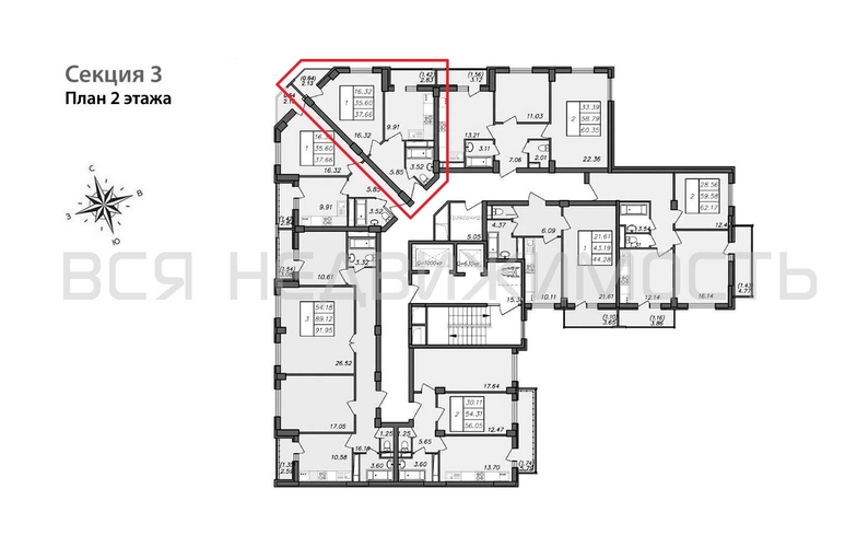 1-комнатная квартира, 37.66кв.м - изображение 1