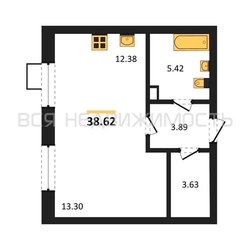 квартира-студия, 38,62кв.м. - изображение 1