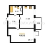 1-комнатная квартира, 43.51кв.м - изображение 1