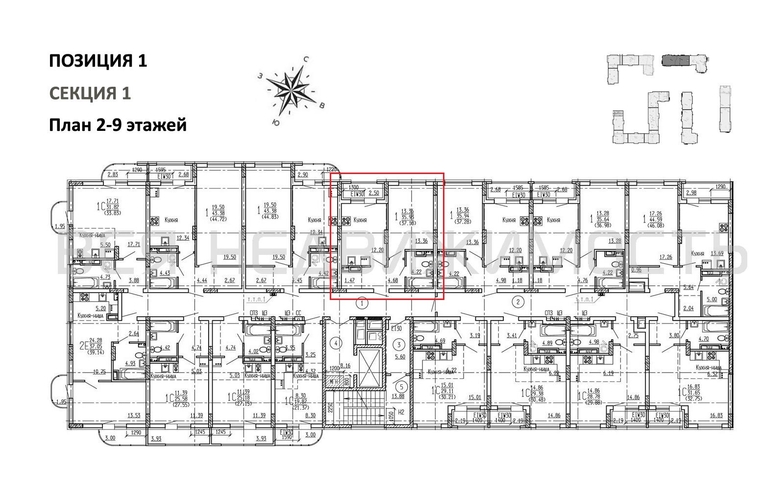 1-комнатная квартира, 37.18кв.м - изображение 1