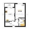 1-комнатная квартира, 37.18кв.м - изображение 1