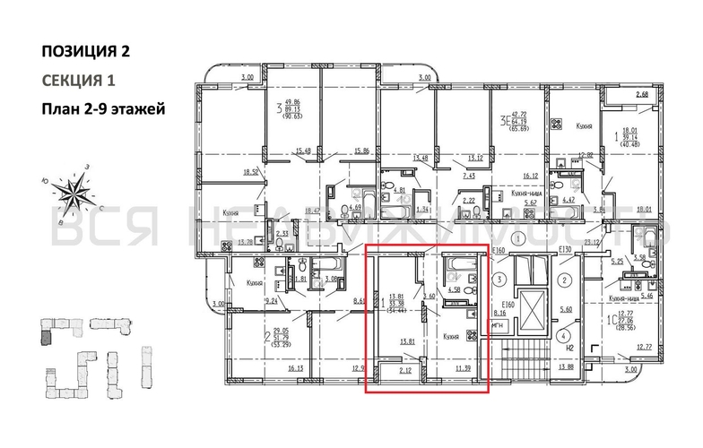 1-комнатная квартира, 34.44кв.м - изображение 1