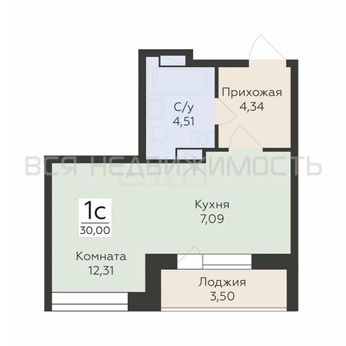 квартира-студия, 30кв.м. - изображение 0