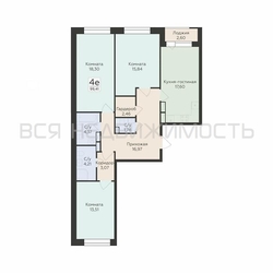 3-комнатная квартира, 99.41кв.м - изображение 1