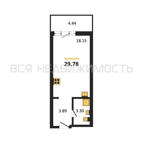 квартира-студия, 29,78кв.м. - изображение 0