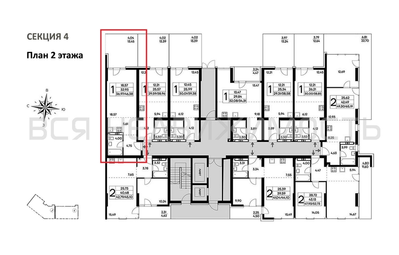 квартира-студия, 46,38кв.м. - изображение 1