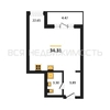 квартира-студия, 34,31кв.м. - изображение 1
