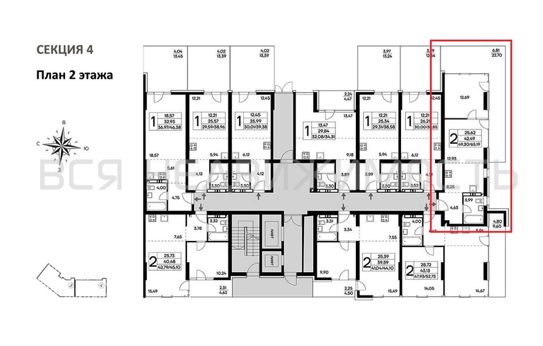 1-комнатная квартира, 65.19кв.м - изображение 1