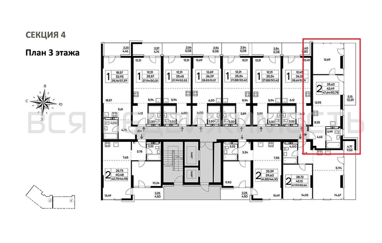 1-комнатная квартира, 52.78кв.м - изображение 1